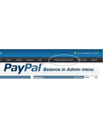 PayPal balance in Admin menu