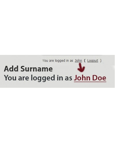 Name and Surname for Logged Users