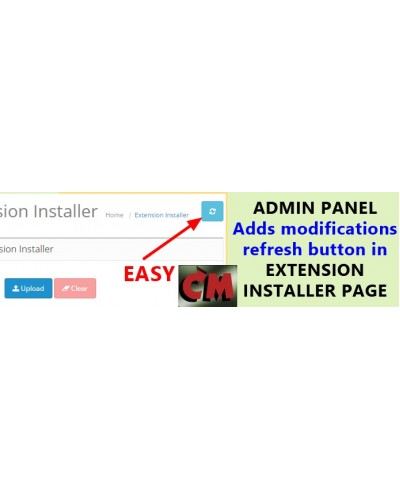 Modifications refresh button in extensions installer page