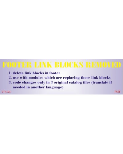 Footer Link Blocks Removed