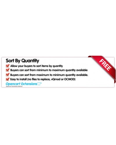 Sort By Quantity - OpenCart-2.X