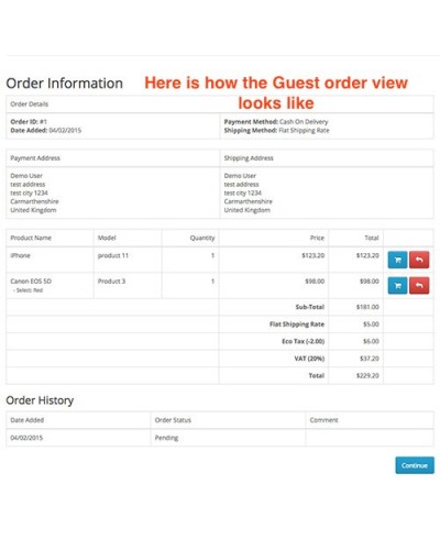 GuestOrderView - Let guest customers track their order