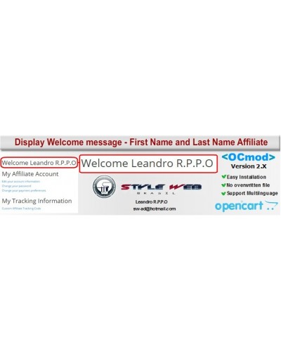 Display Welcome Message - First Name and Last Name Affiliate